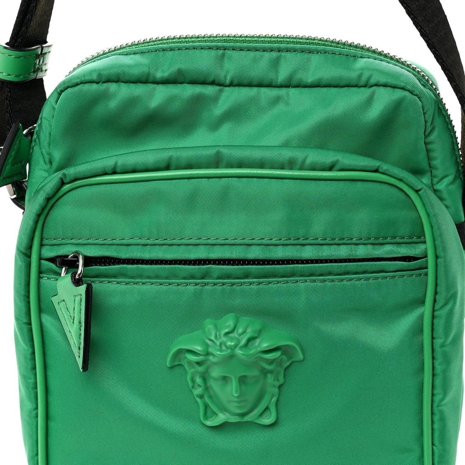 Nylon Palazzo Medusa Crossbody Bag Green