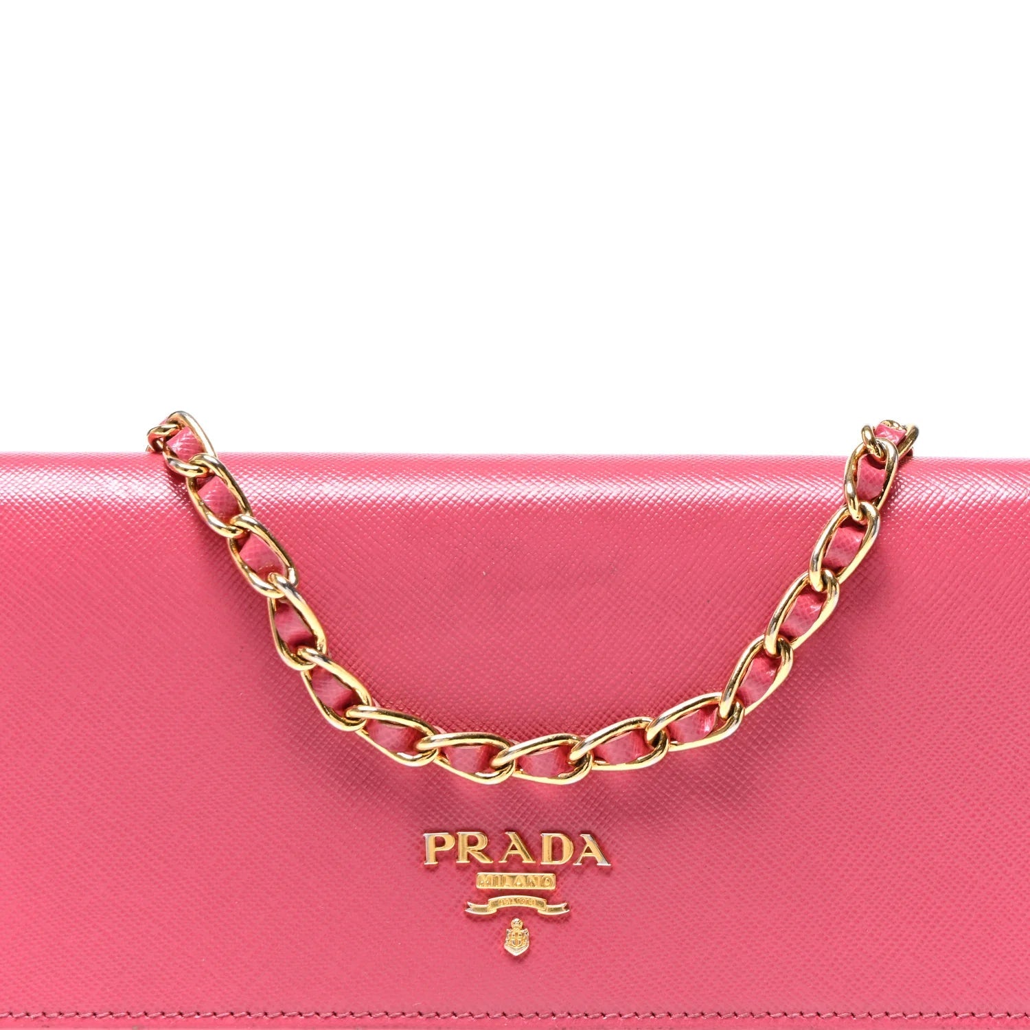 Saffiano Metal Oro Chain Wallet Peonia