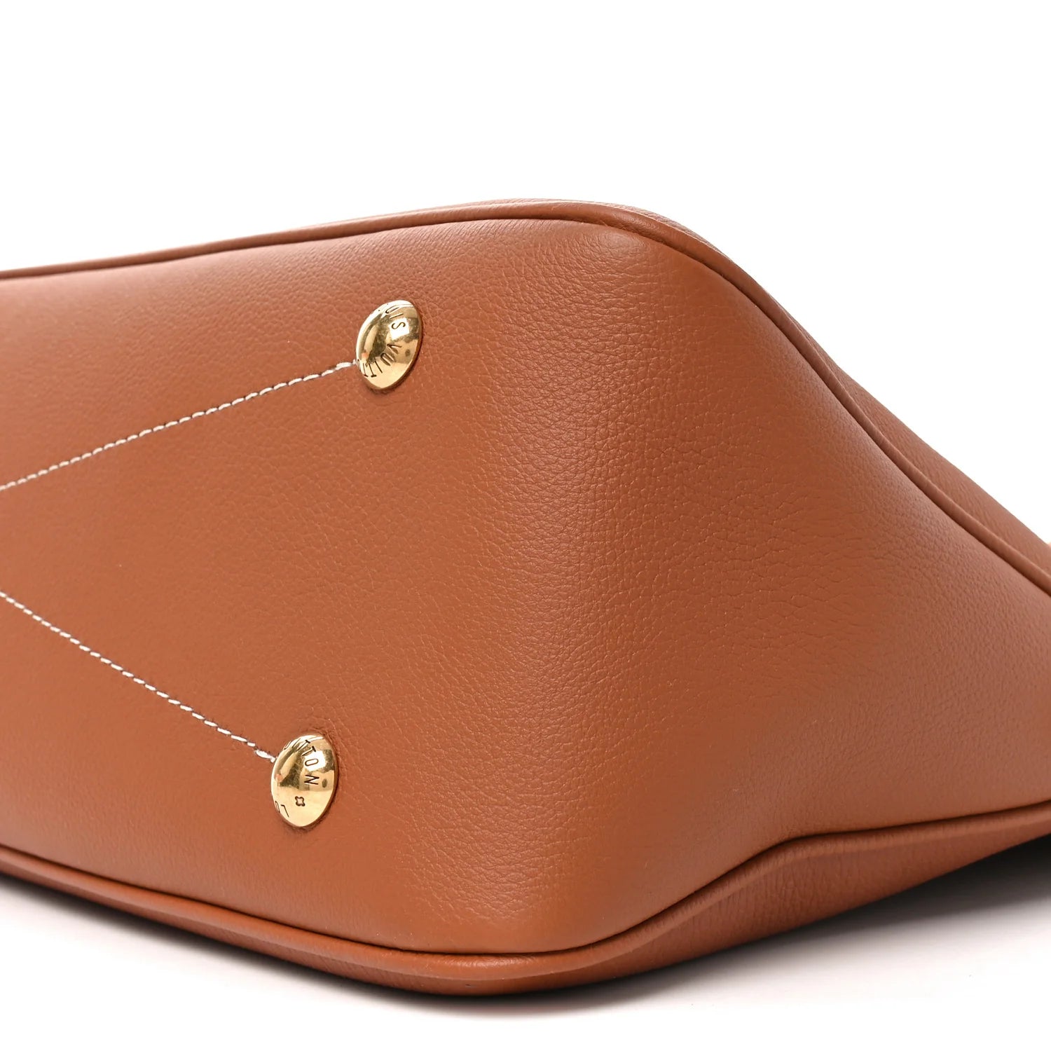 Grained Calfskin Low Key Duffle Tote Cognac