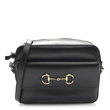 Textured Calfskin Small Horsebit 1955 Shoulder Bag Black