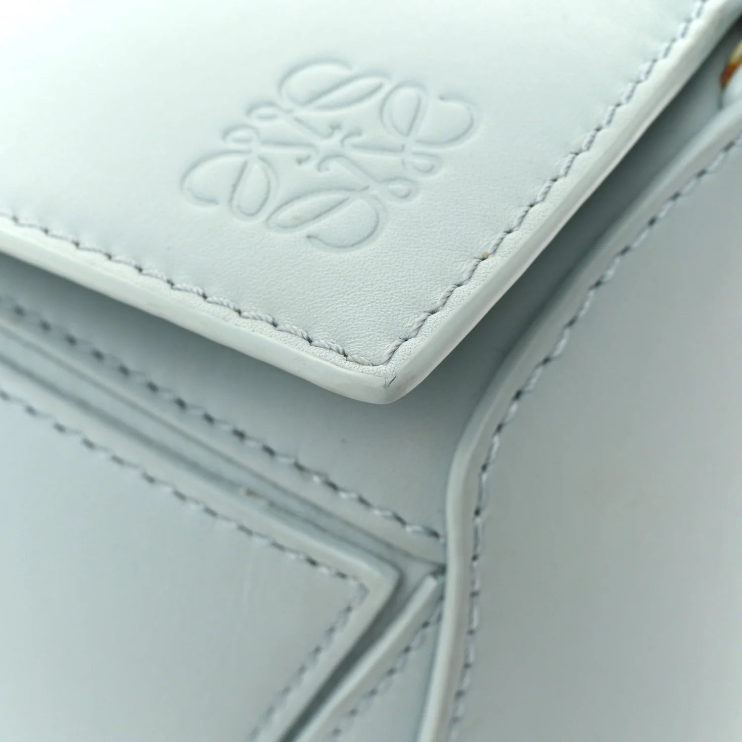 Grained Calfskin Small Puzzle Bag Aquamarine