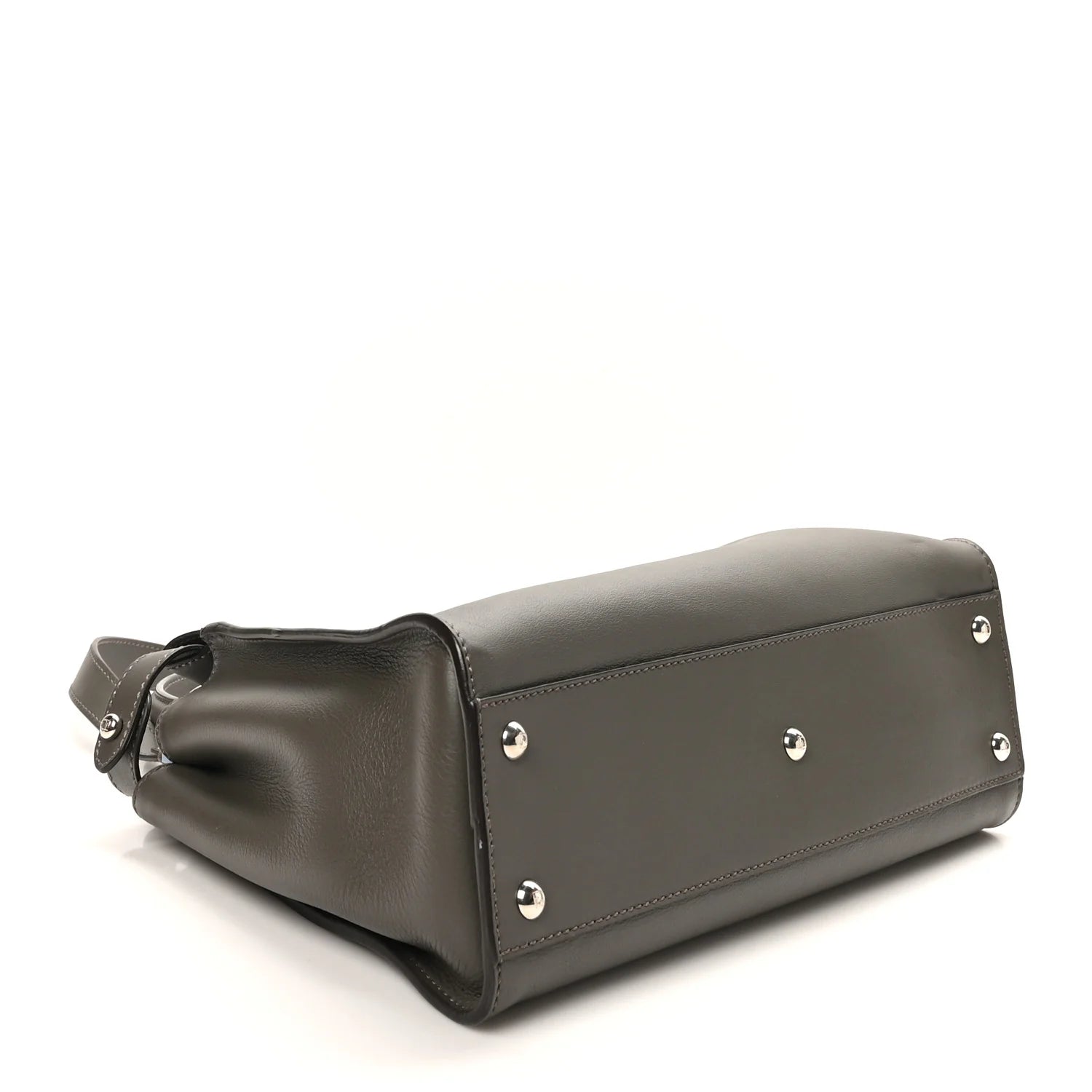 Vitello Seta Shiny Nappa Medium Peekaboo Iconic Satchel Carbone Grigio Polvere