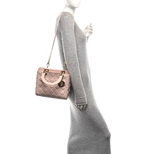 Lambskin Cannage Medium Lady Dior Light Pink