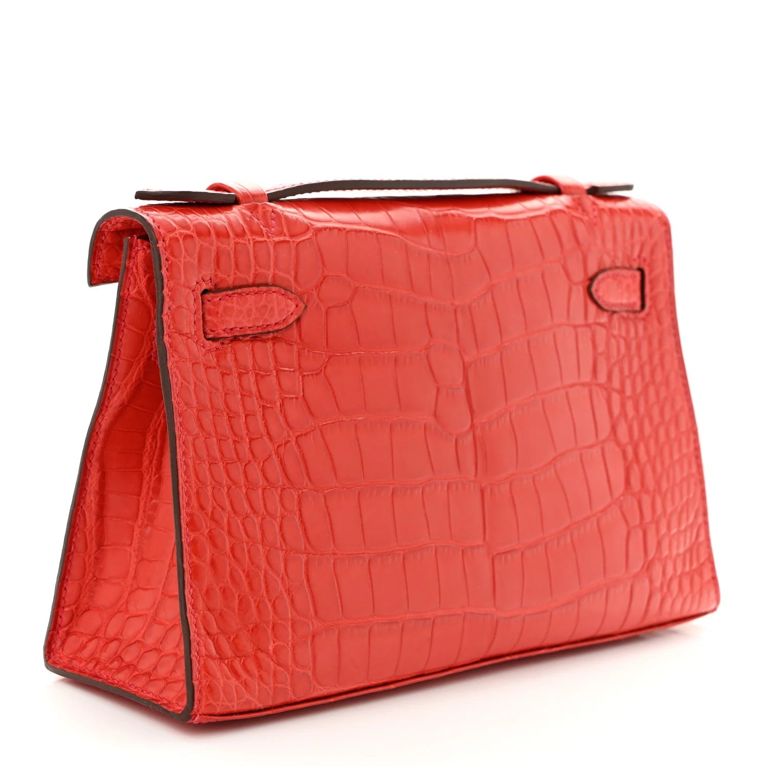 Matte Alligator Kelly Pochette Bougainvillea
