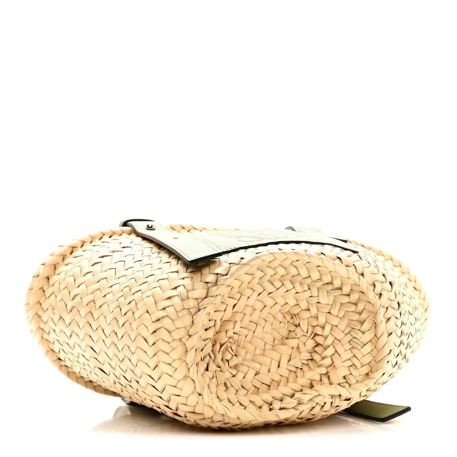 Raffia Small Basket Tote Bag Natural Green