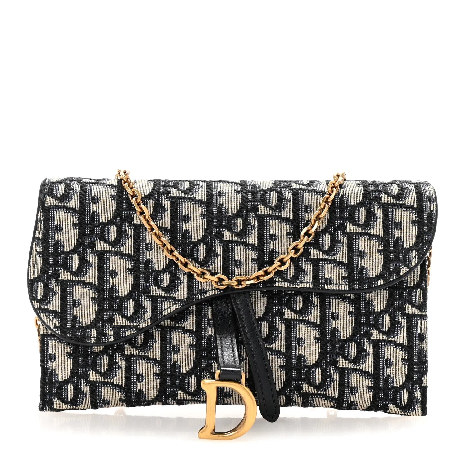 Oblique Saddle Chain Pouch Blue