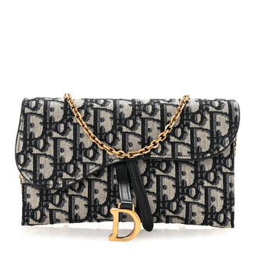 Oblique Saddle Chain Pouch Blue