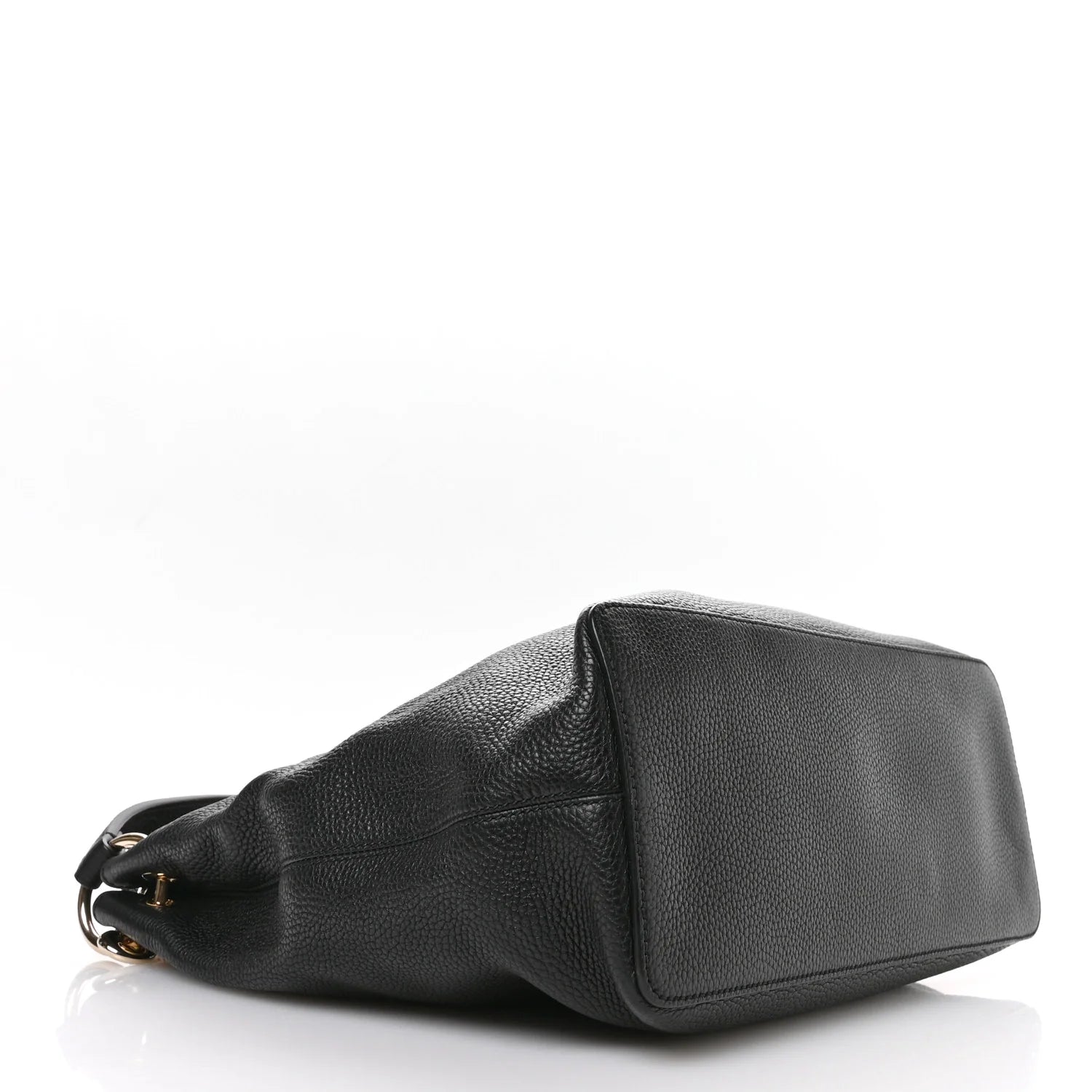 Pebbled Calfskin Large Soho Hobo Black