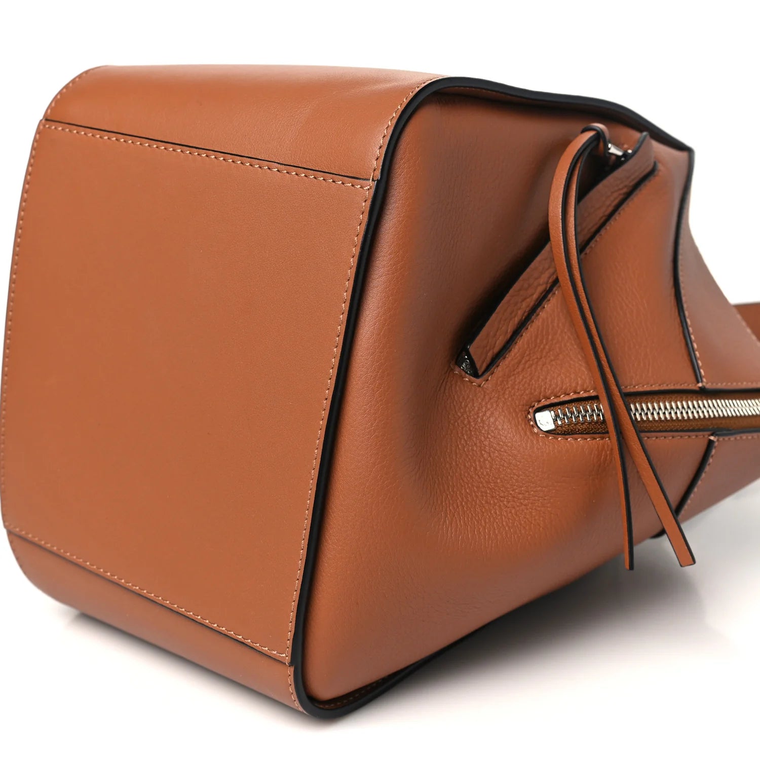 Soft Grained Calfskin Compact Hammock Shoulder Bag Toffee