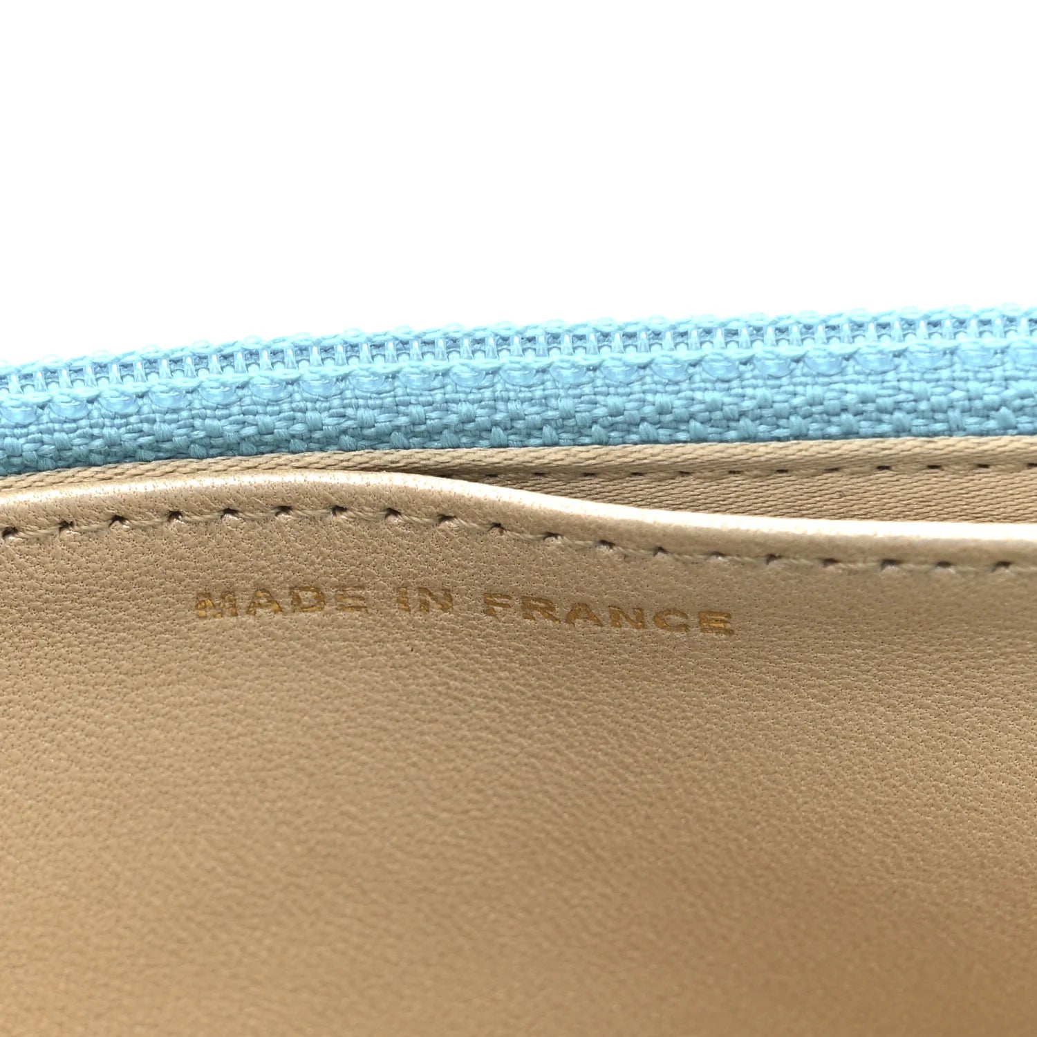 Lambskin Camellia Embossed Wallet on Chain WOC Turquoise