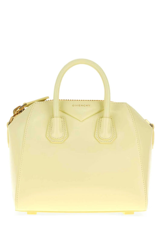 CREAM LEATHER MINI ANTIGONA HANDBAG
