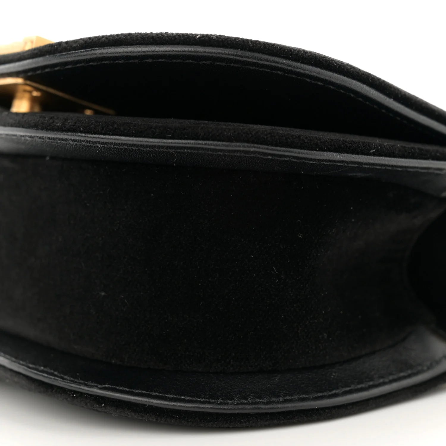 Velvet Quilted Mini Boy Messenger Bag Black