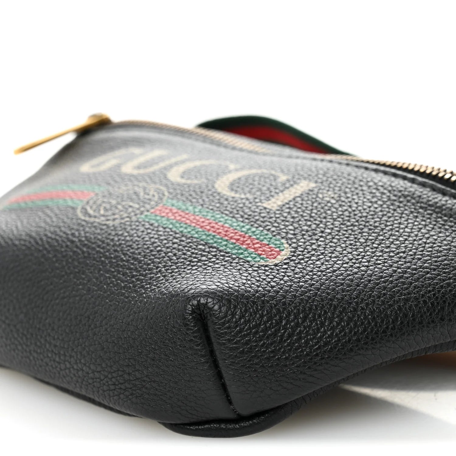 Grained Calfskin Small Logo Belt Bag Black