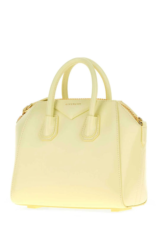 CREAM LEATHER MINI ANTIGONA HANDBAG