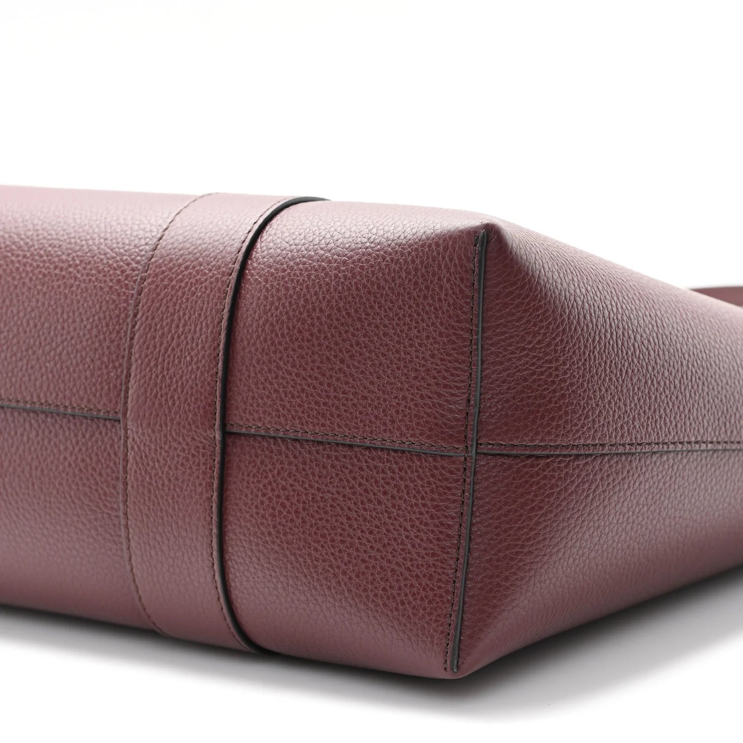 Small Classic Grain Bayswater Tote Burgundy Oxford Blue