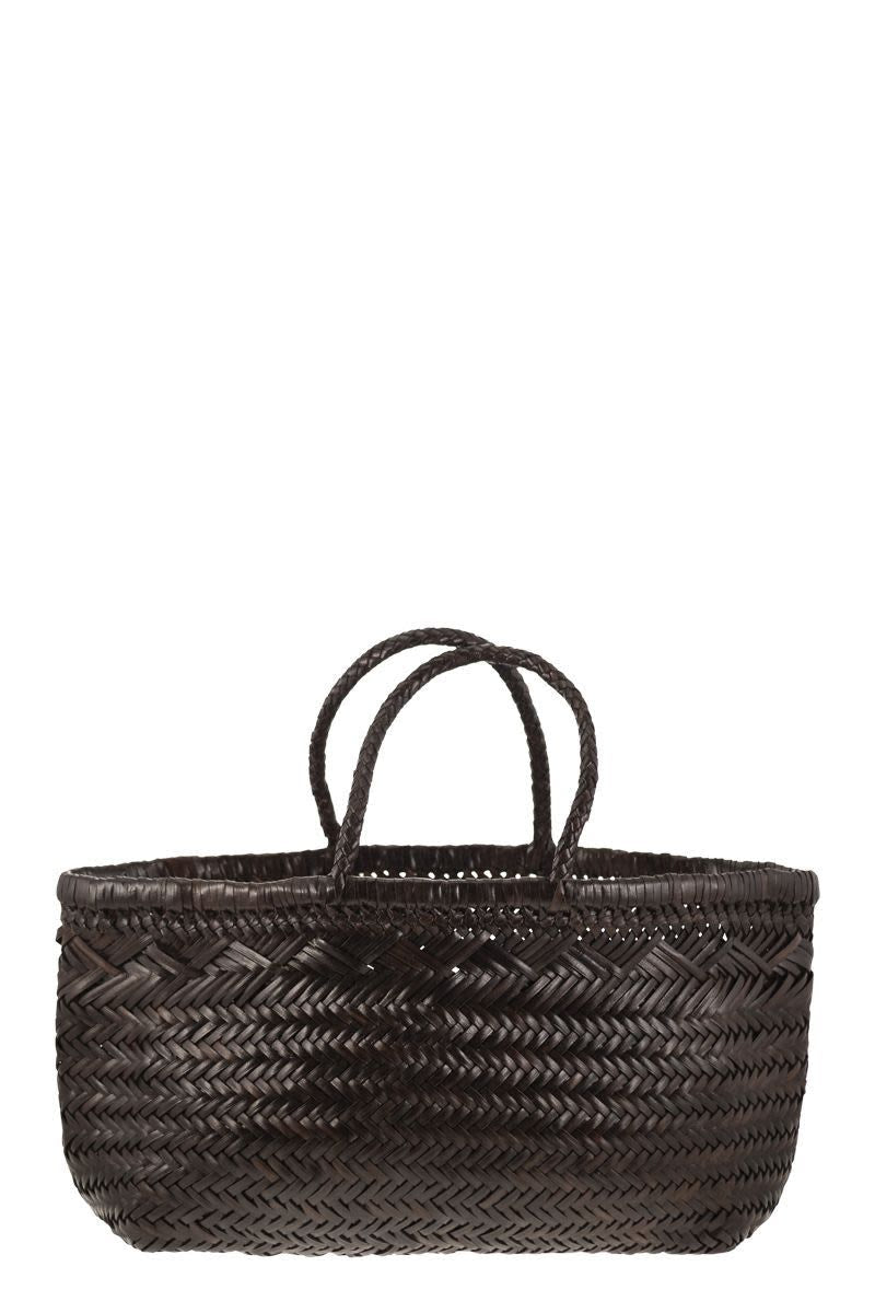 TRIPLE JUMP BIG - WOVEN LEATHER BAG