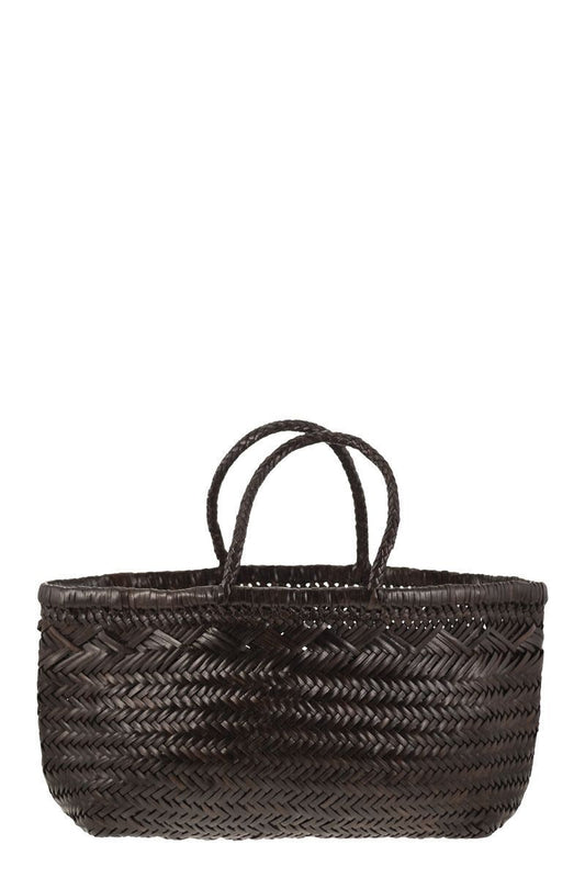 TRIPLE JUMP BIG - WOVEN LEATHER BAG