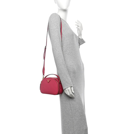 Saffiano Lux Odette Crossbody Magenta