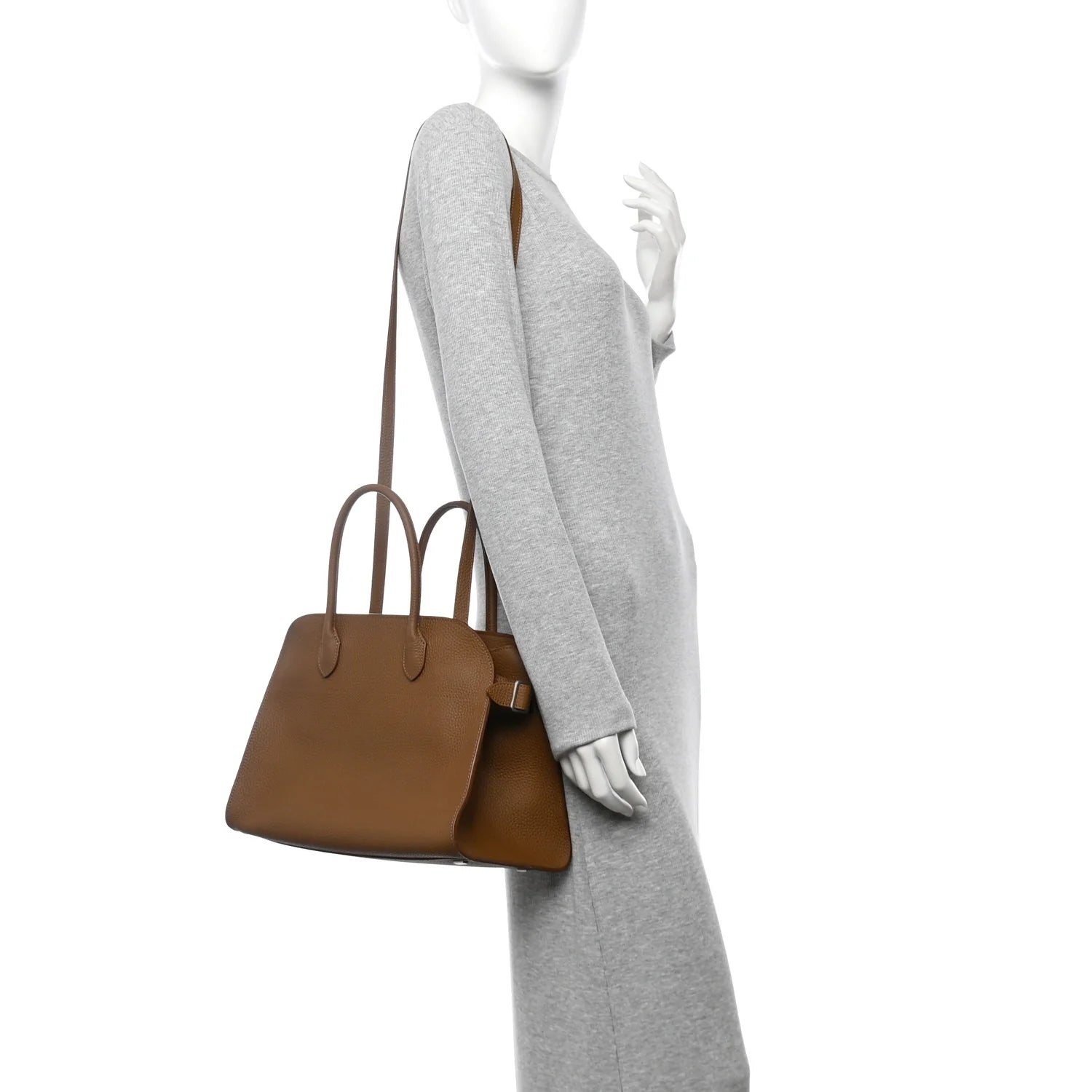 Matte Grained Calfskin Soft Margaux 12 Taupe