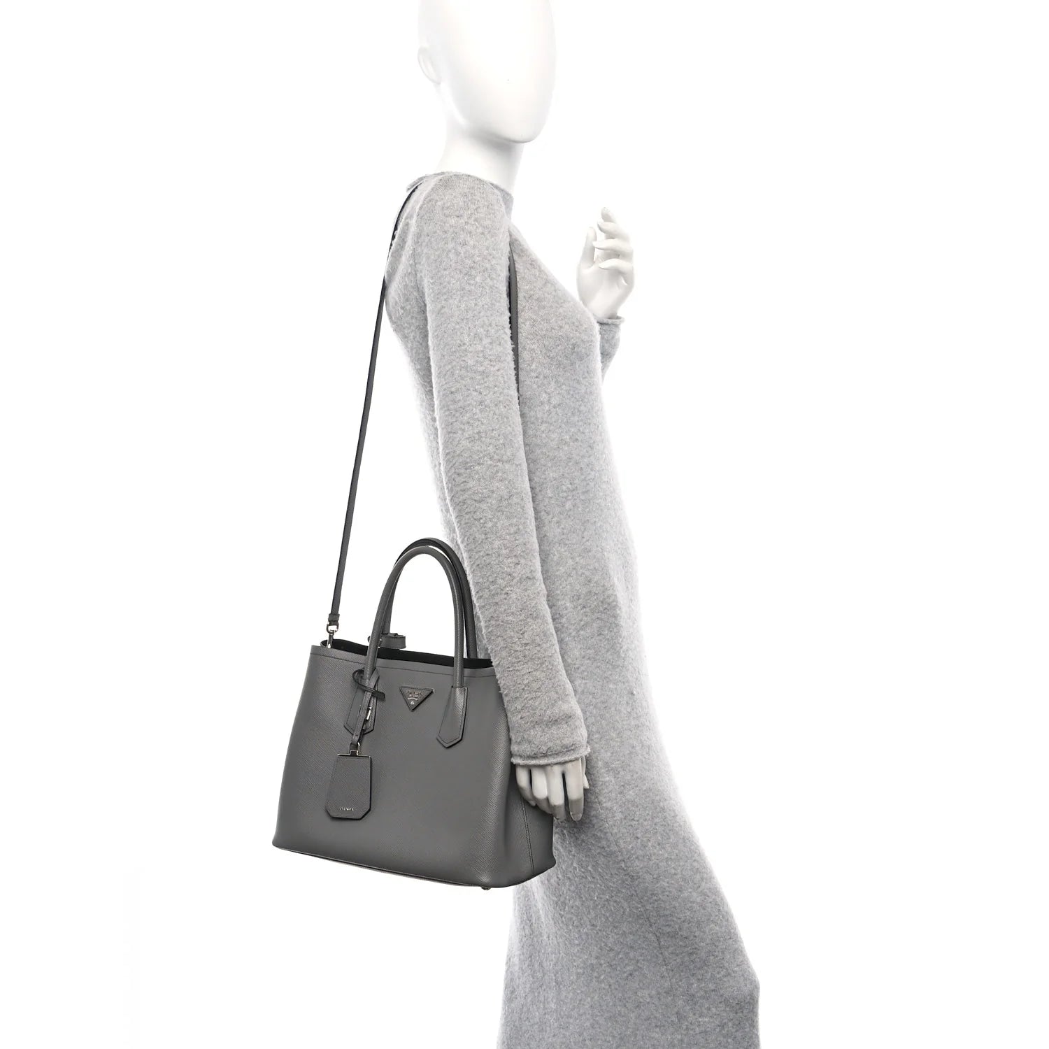 Saffiano Cuir Small Double Bag Marmo