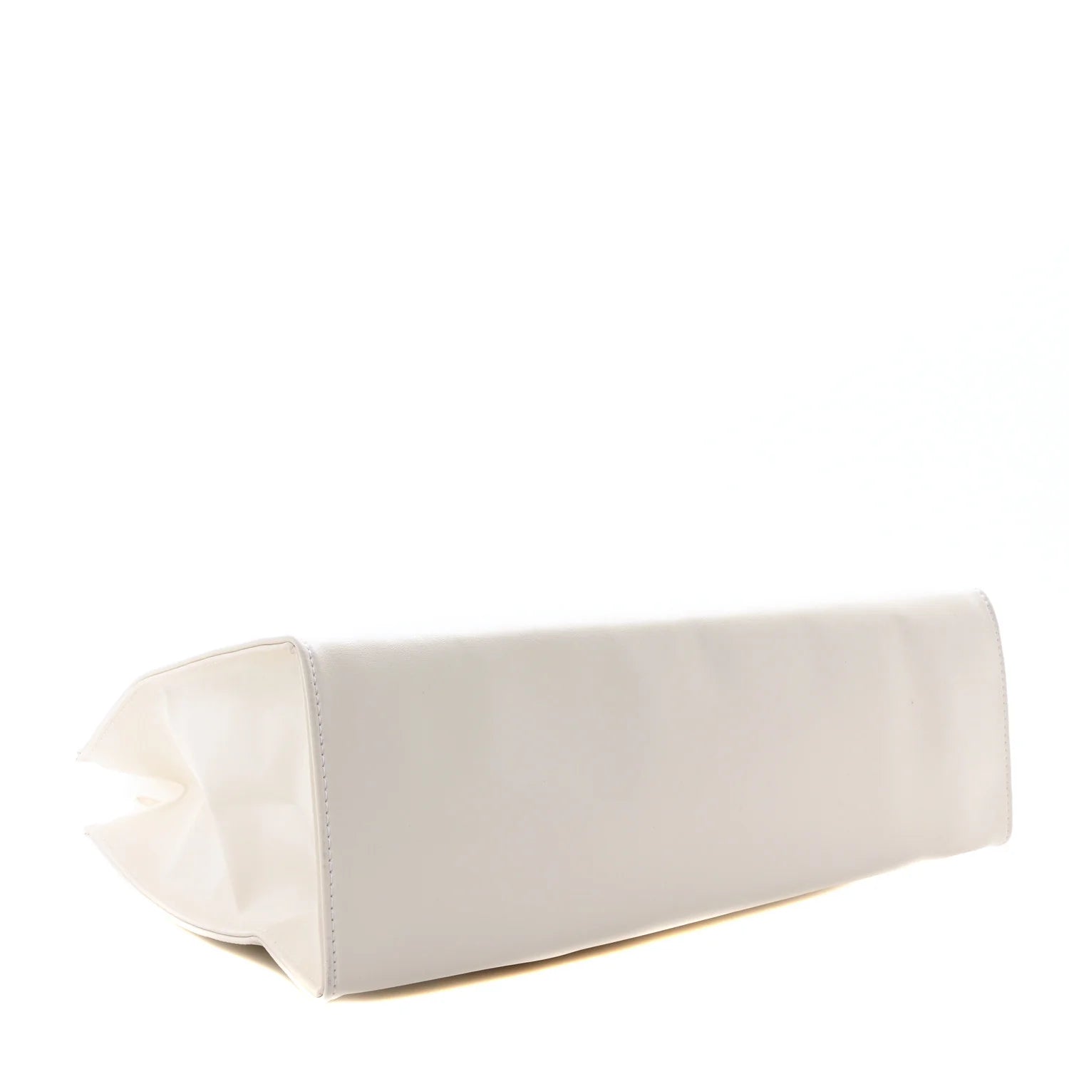 Vegan Leather Medium Shopping Bag White