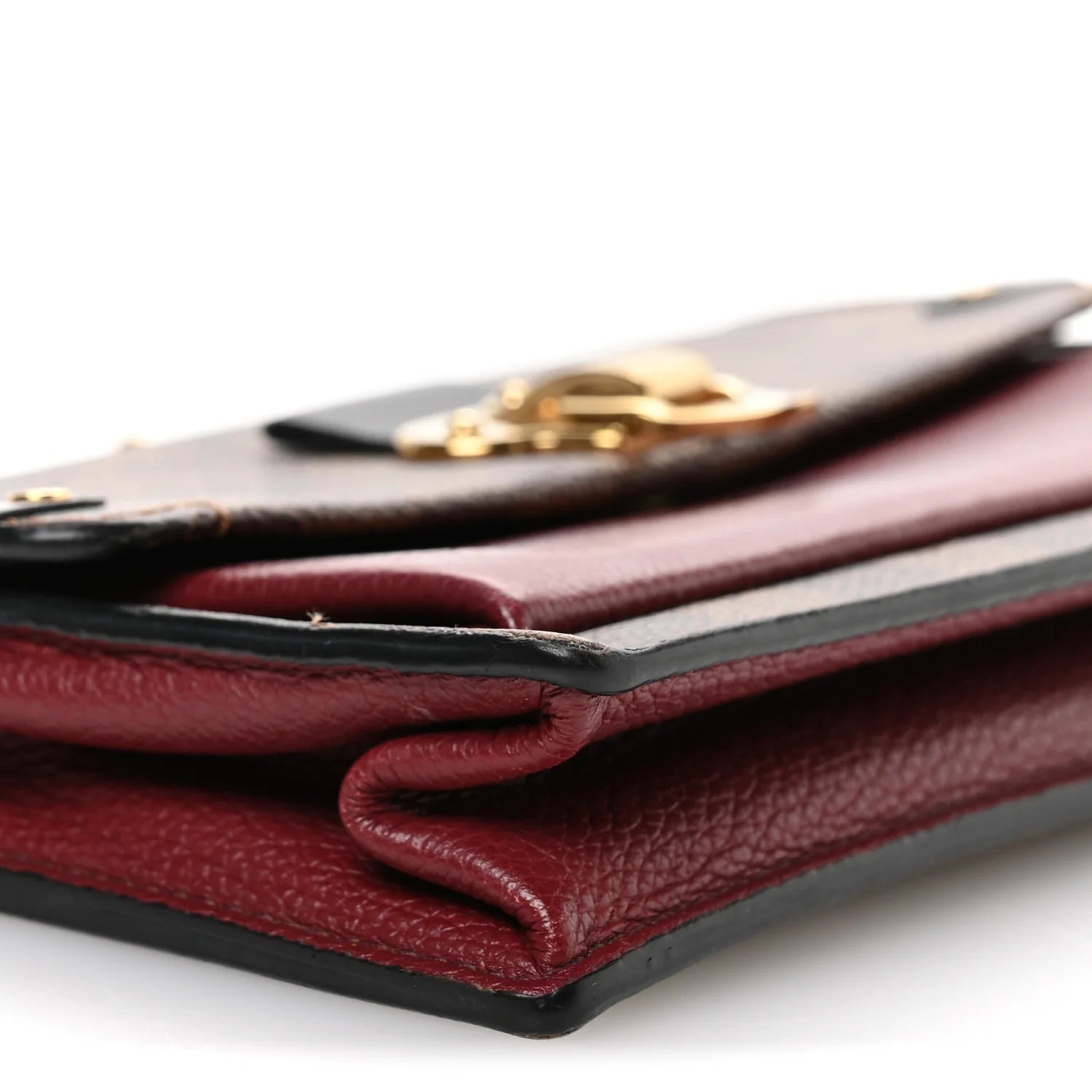 Damier Ebene Vavin Chain Wallet Red