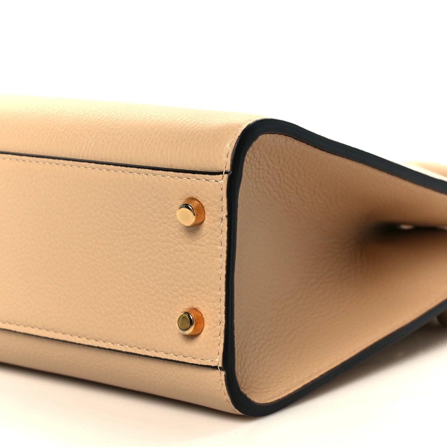 Grainy Calfskin Virtus Top Handle Tote Beige