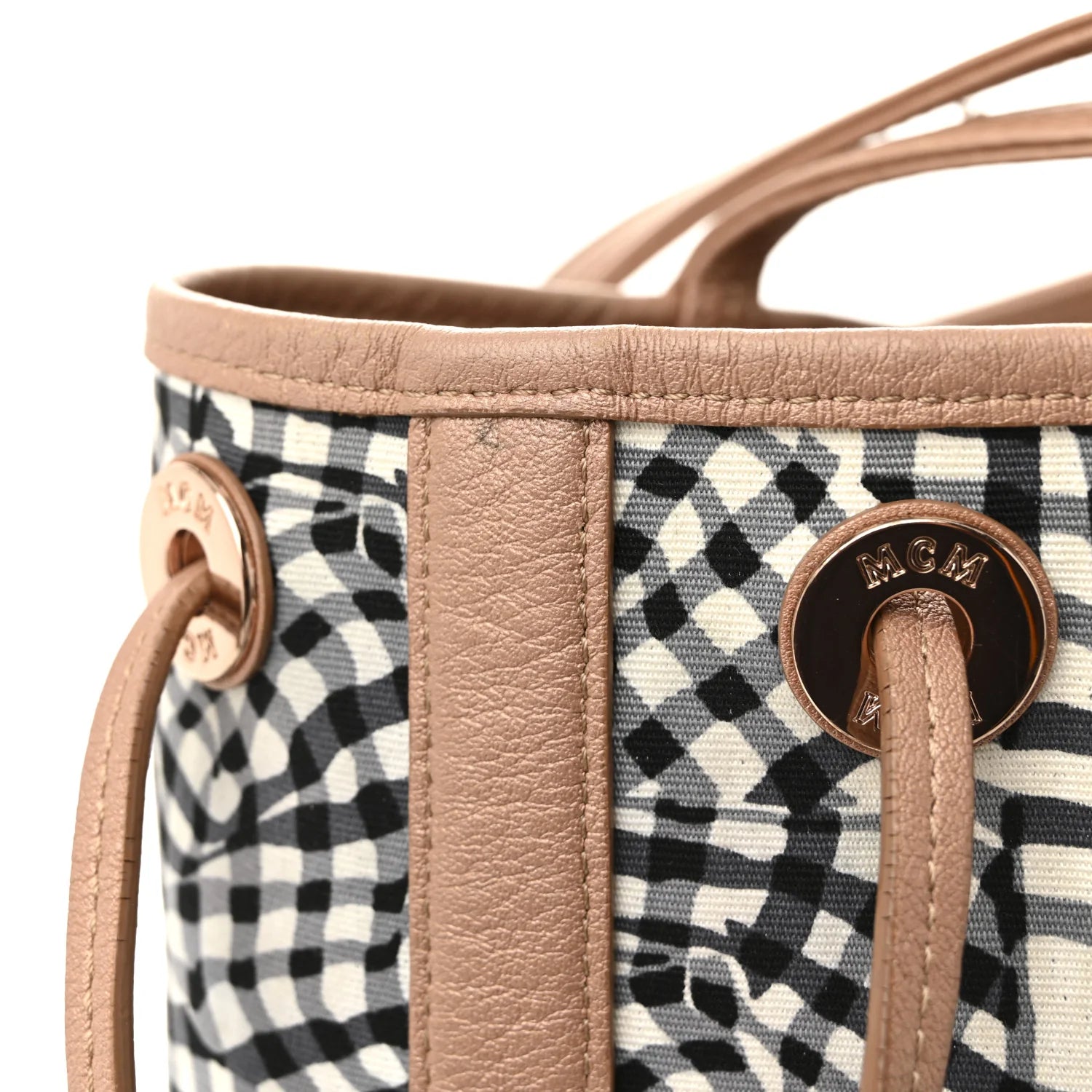 Metallic Visetos Medium Liz Reversible Shopper Tote Champagne Gold