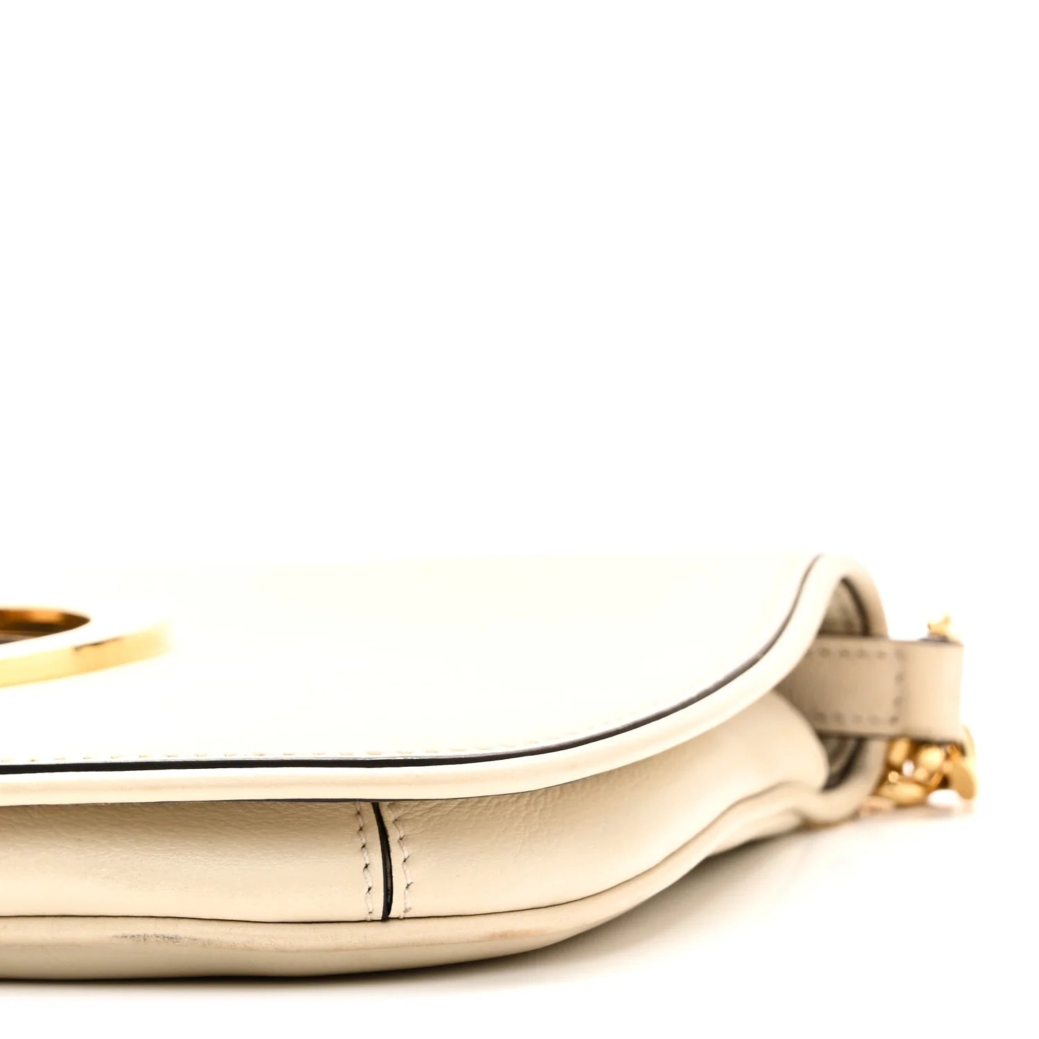 Roxy Calfskin Blondie Chain Shoulder Flap Bag Mystic White