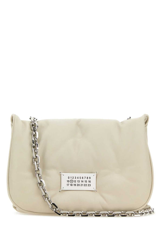 CHALK NAPPA LEATHER SMALL GLAM SLAM FLAP CROSSBODY BAG