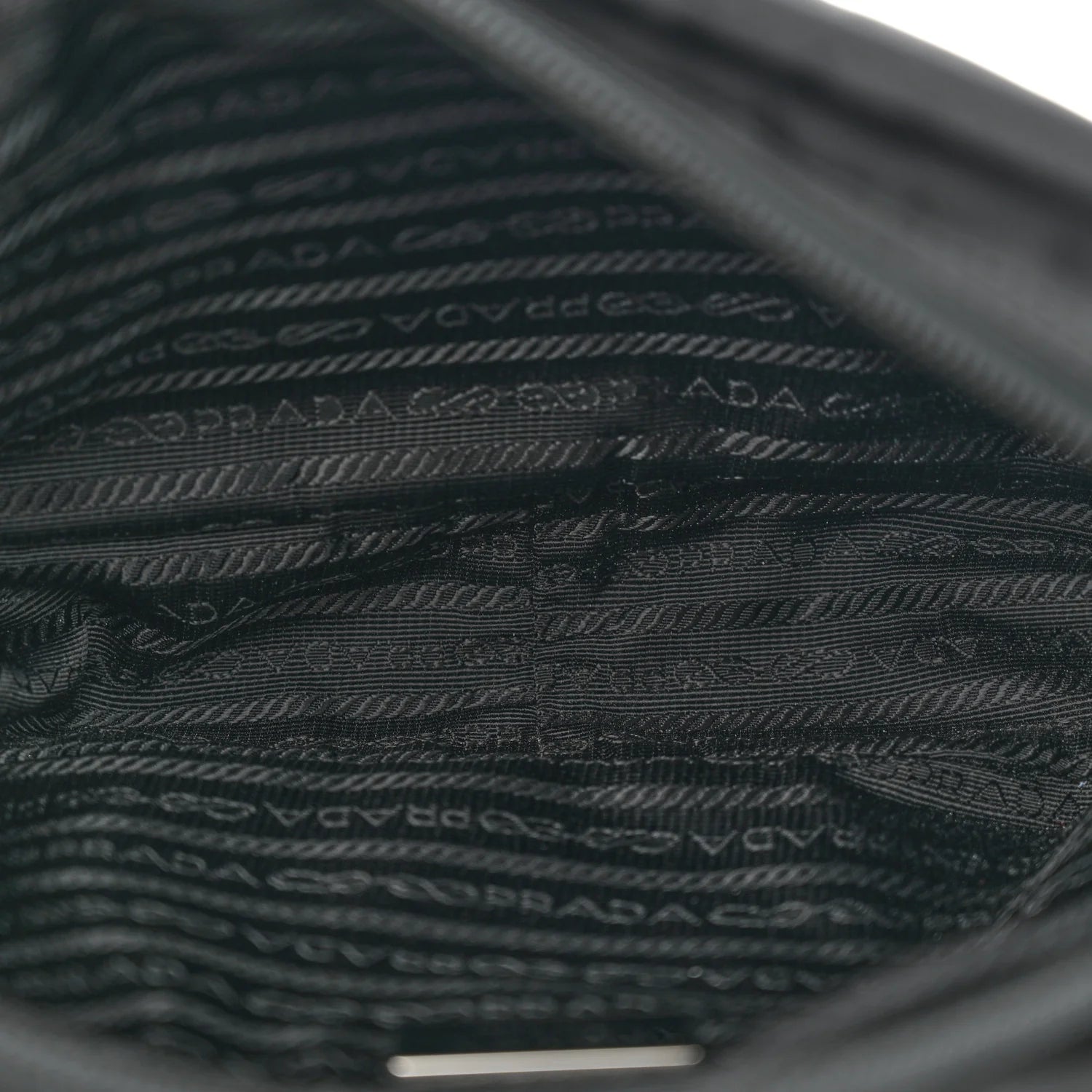 Re-Nylon Vela Saffiano Pocket Double Zip Shoulder Bag Black