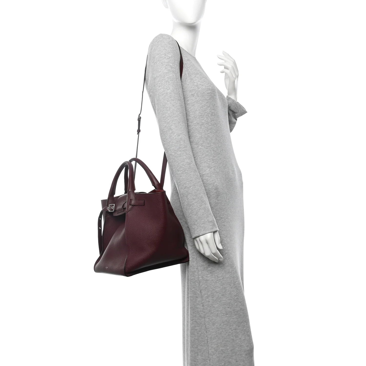 Supple Grained Calfskin Small Big Bag Wine