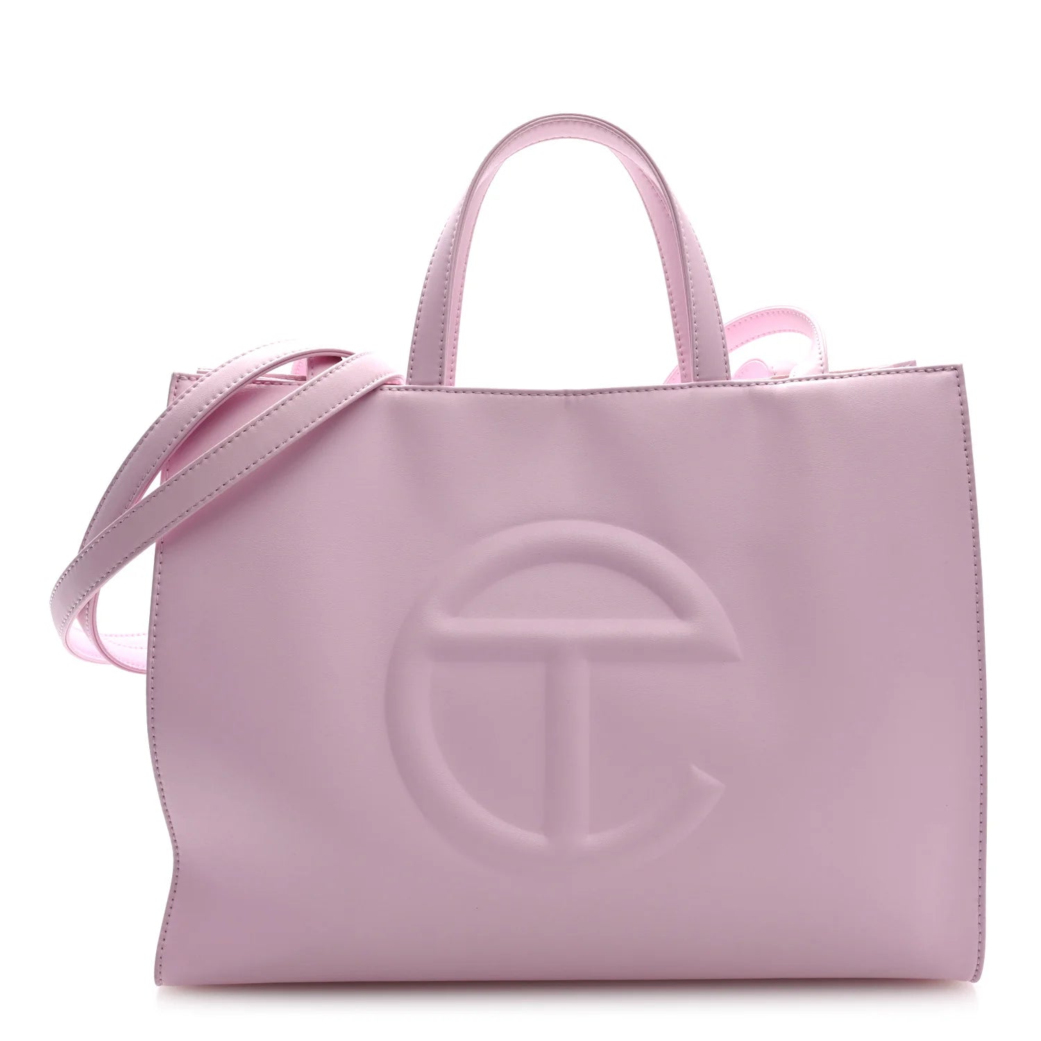 Vegan Leather Medium Shopping Bag Bubblegum