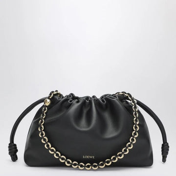 MEDIUM FLAMENCO PURSE BAG in BLACK LEATHER