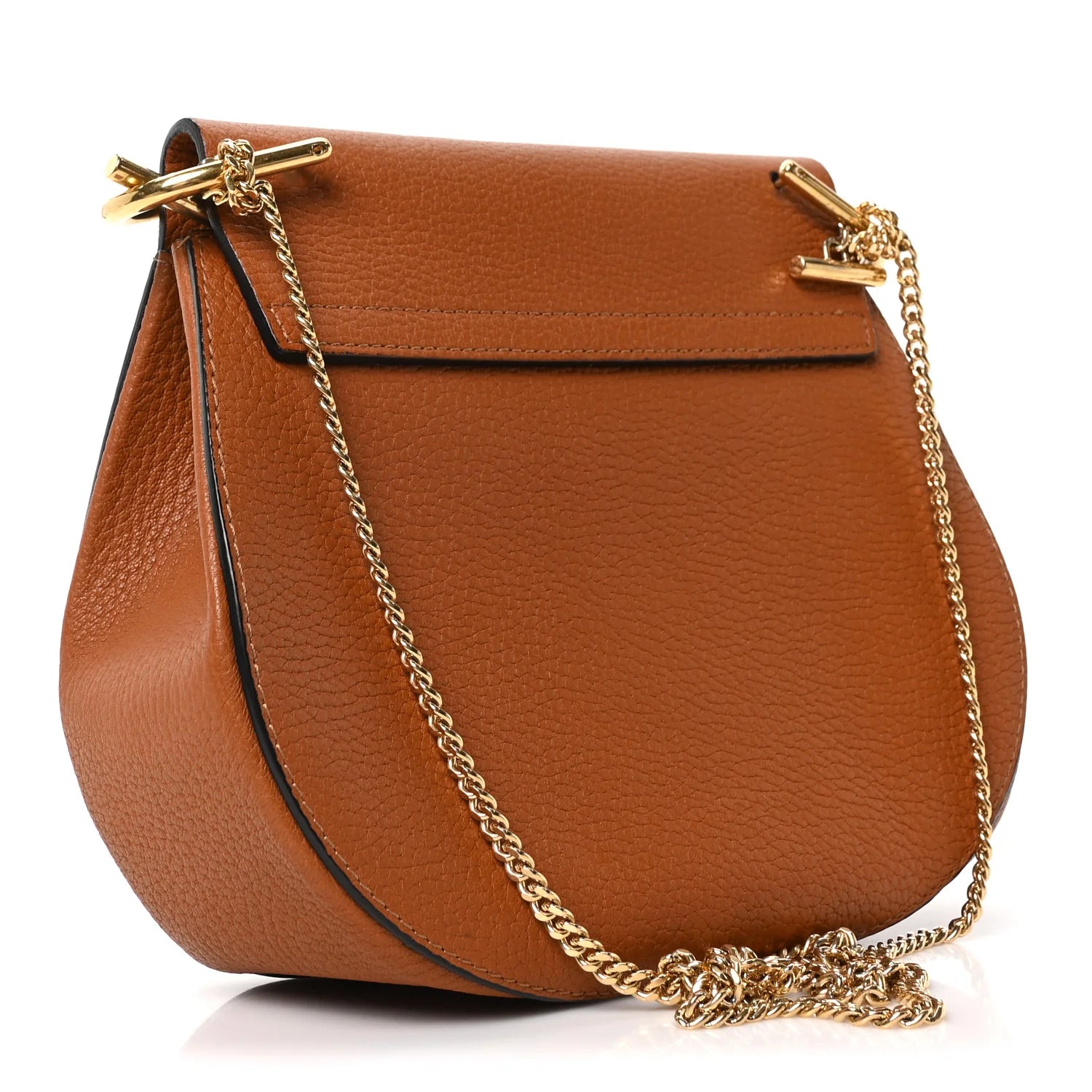 Grained Lambskin Mini Drew Shoulder Bag Caramel