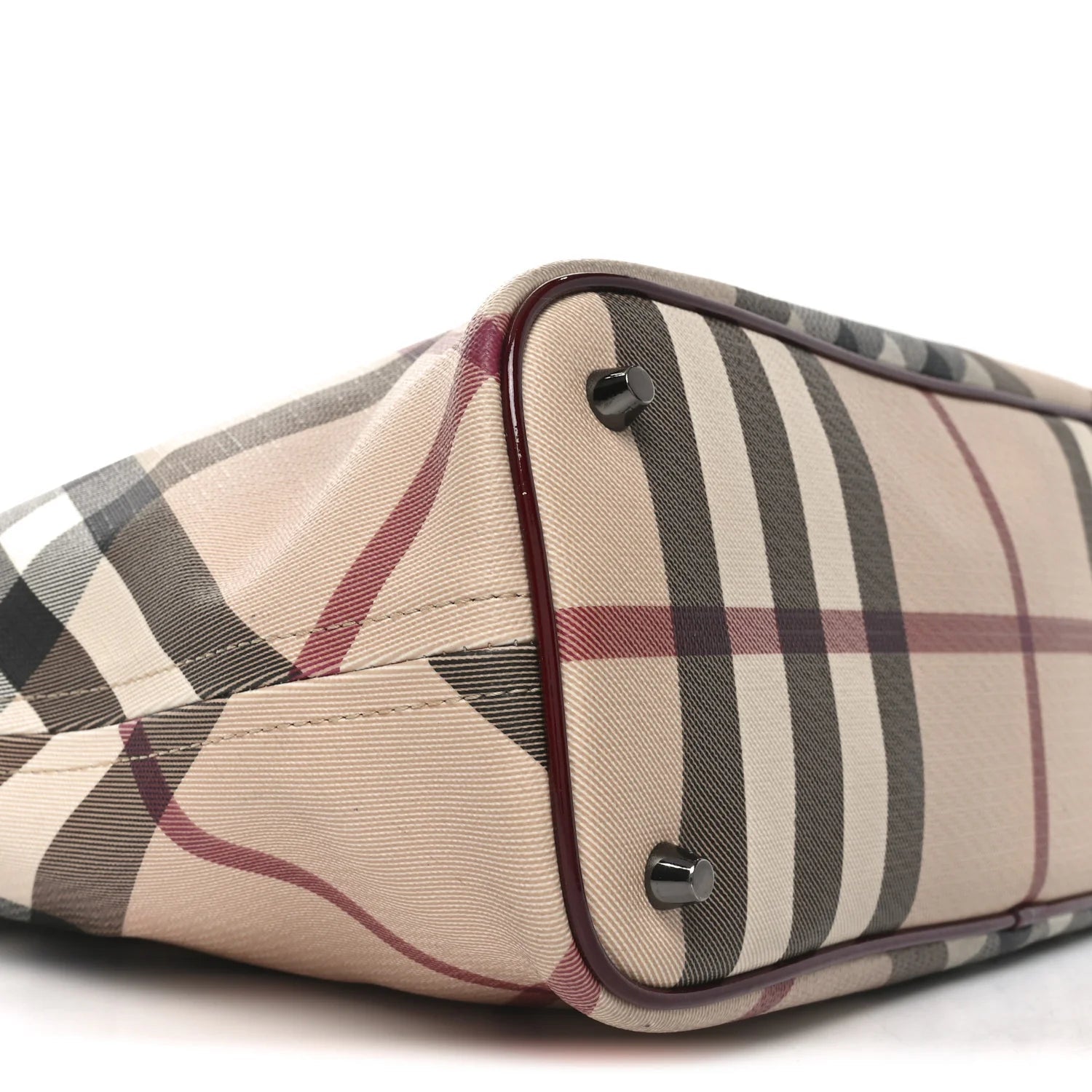 Nova Check Patent Small Vertical Tote Red