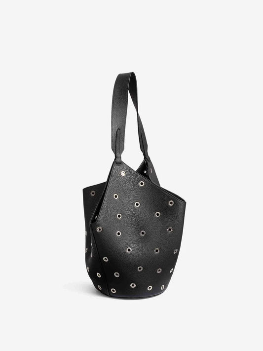 LOTUS SMALL BLACK PERFORATED BAG