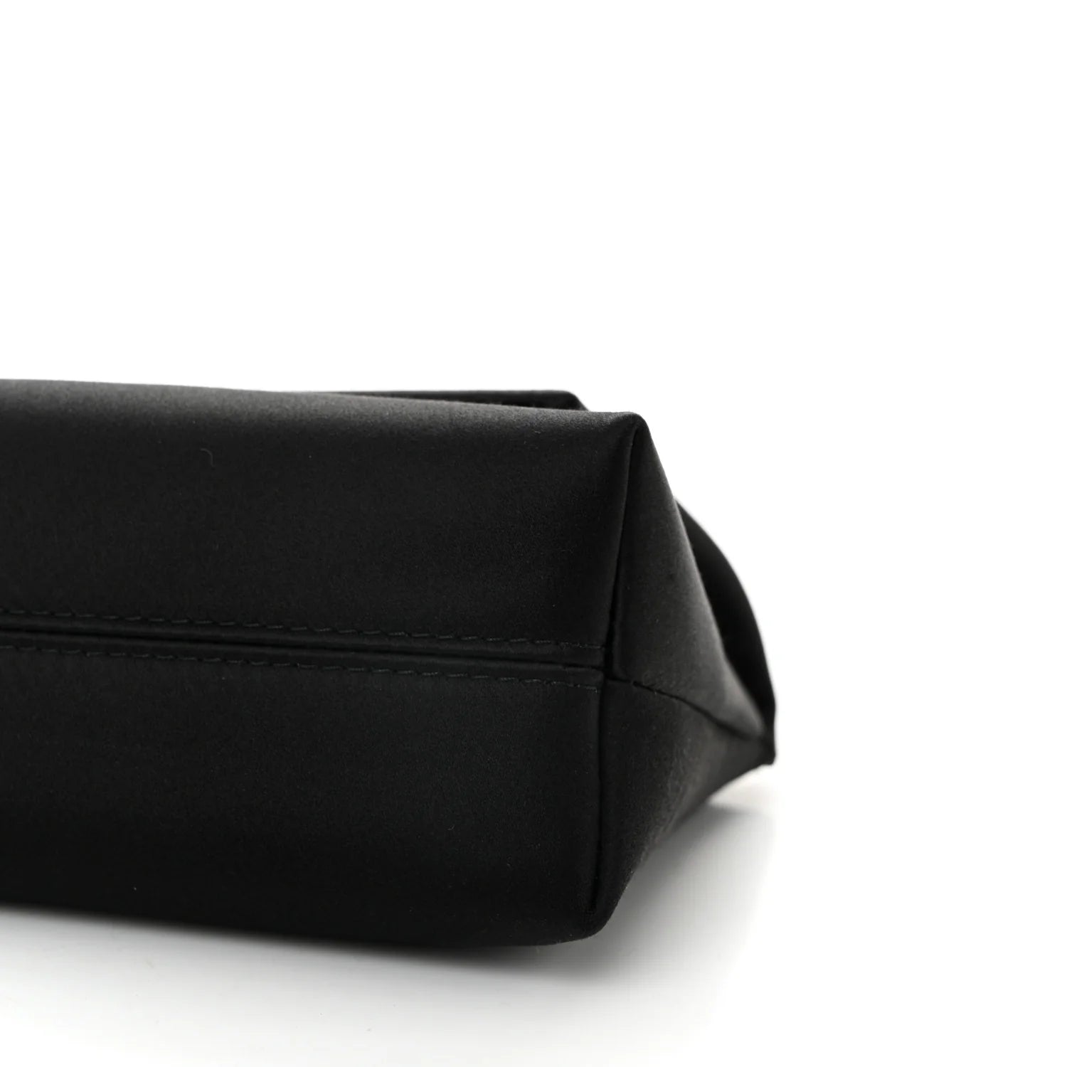 Satin Mini Label Chain Shoulder Bag Black