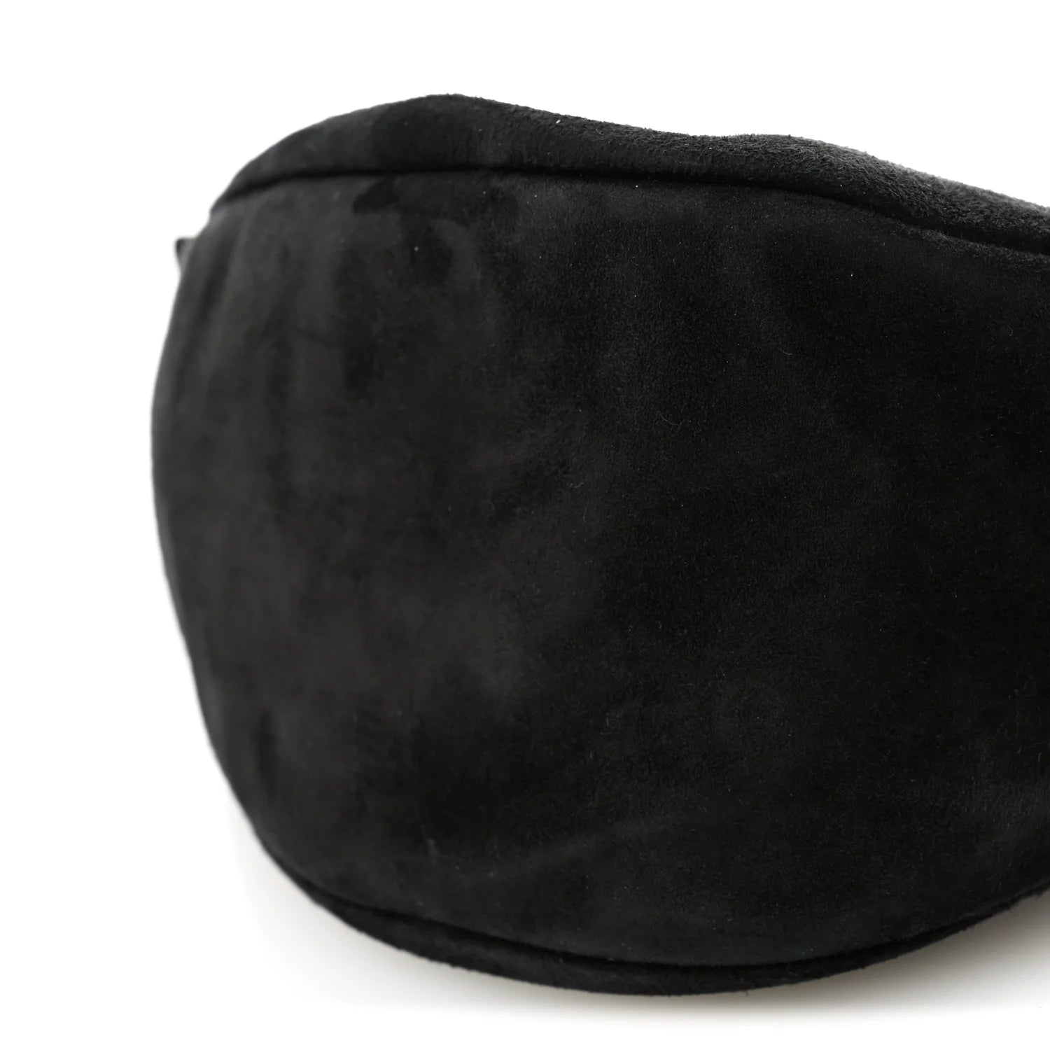 Suede Small Slouchy Banana Bag Black