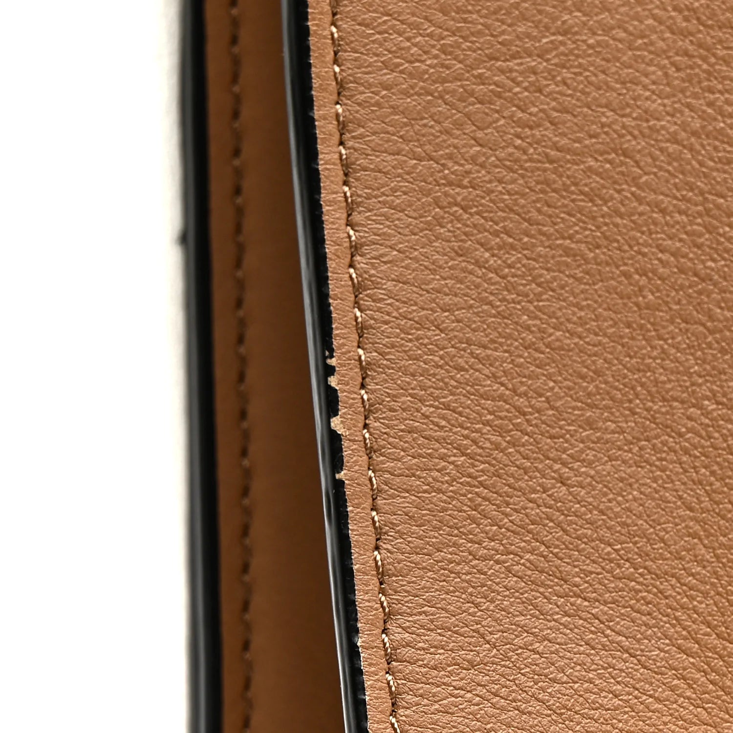 Shiny Smooth Calfskin Medium Frame Shoulder Bag Tan Optic White