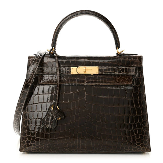 Shiny Niloticus Crocodile Kelly Sellier 28 Gris Elephant