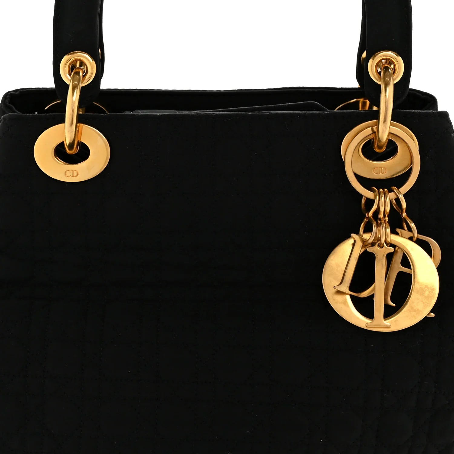 Nylon Cannage Medium Lady Dior Black