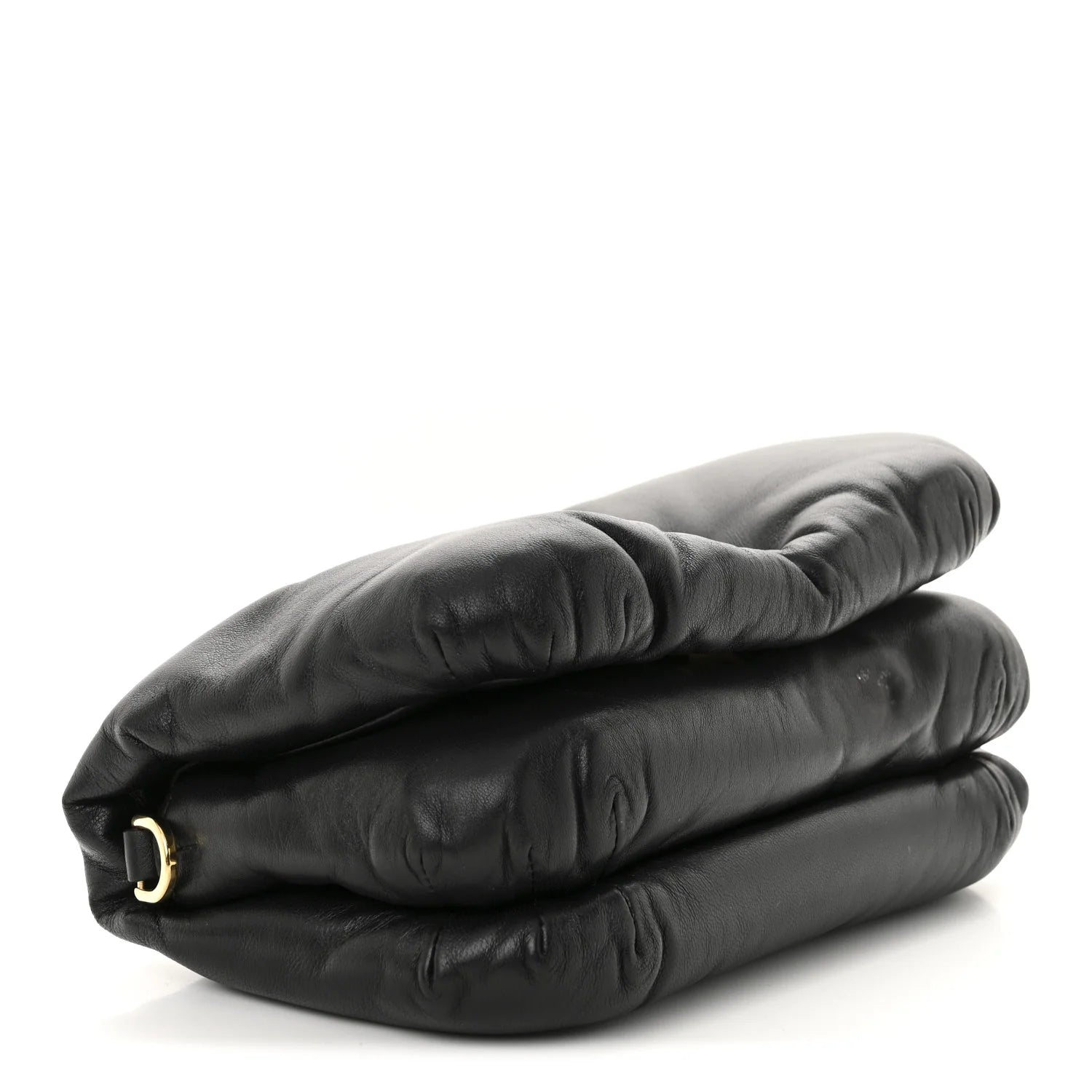 Shiny Nappa Lambskin Mini Goya Puffer Bag Black