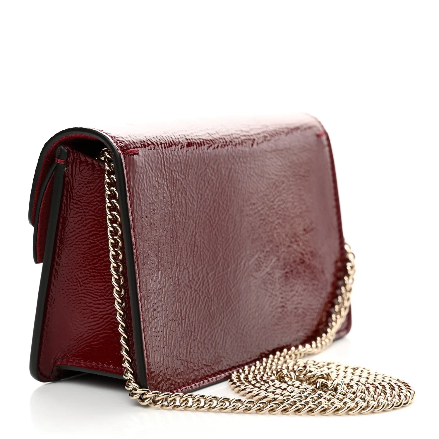 Crinkled Patent Mini Dionysus Shoulder Bag Rosso Ancora Red