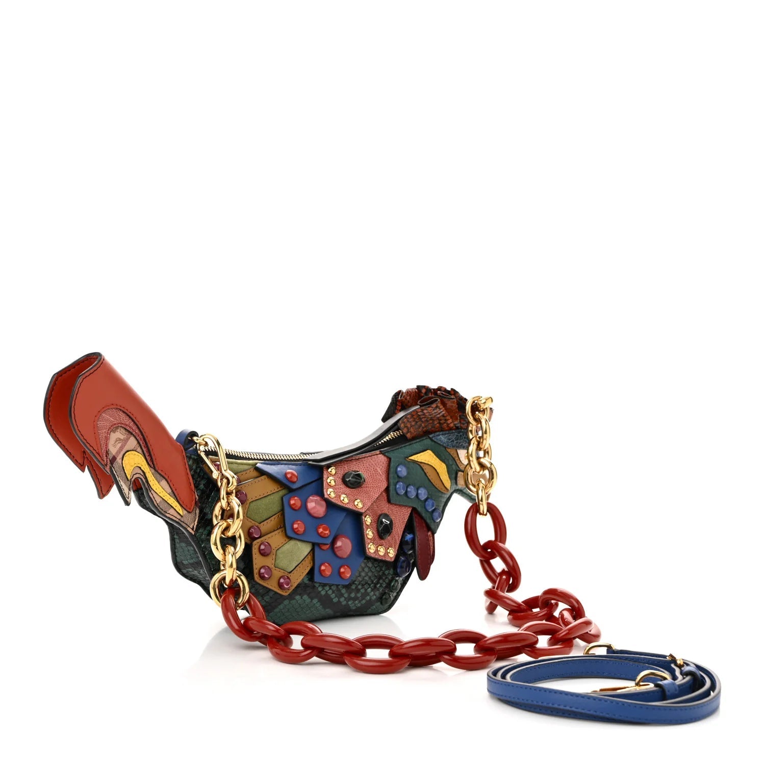 Snakeskin the Falcon Crossbody Bag Teal