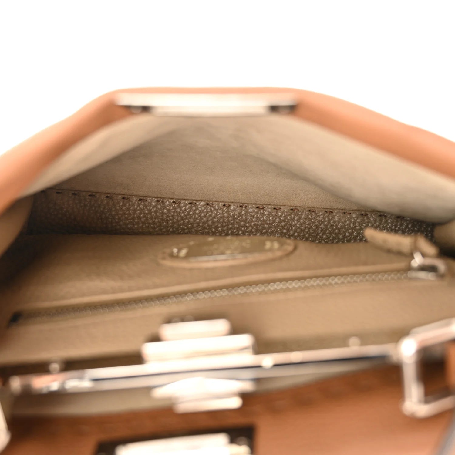 Cuoio Romano Selleria Bi-Color Medium Peekaboo Iconic Satchel Mou Deserto