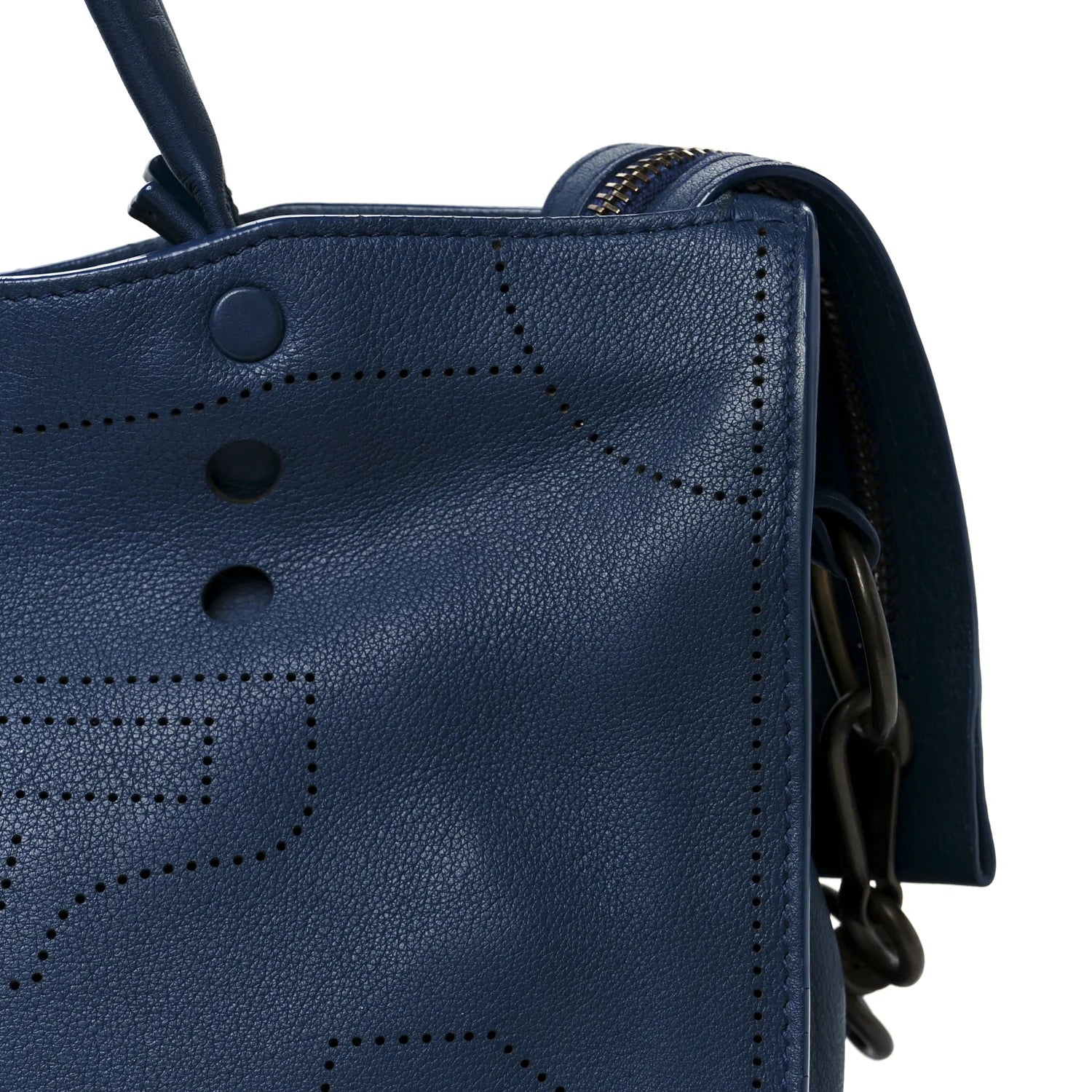 Veau Soyeux Perforated Blackout Hardware S City Bleu Marine