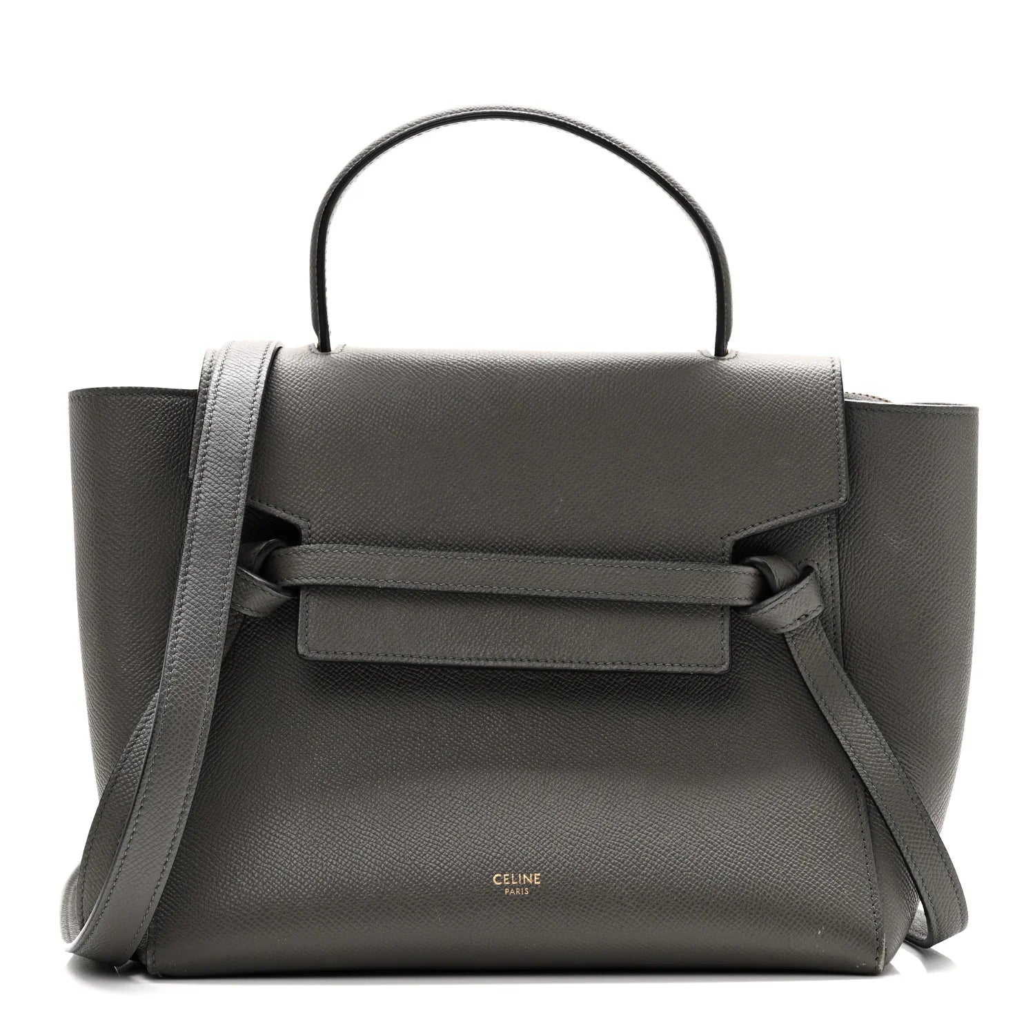 Grained Calfskin Micro Belt Bag Grey