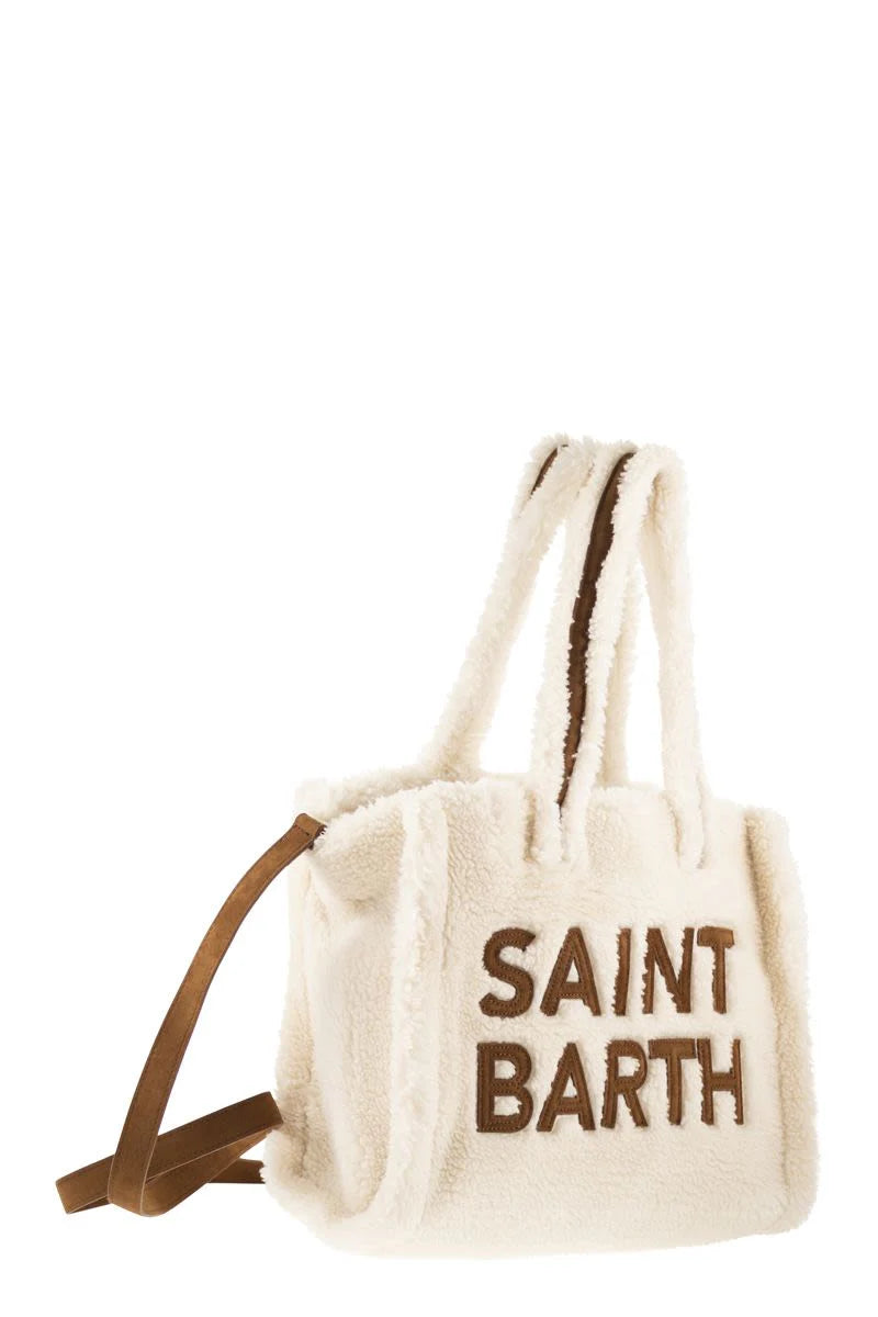 COLETTE TEDDY - SHERPA HANDBAG with LOGO