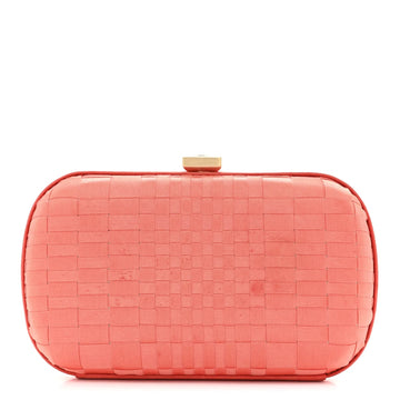 Satin Intrecciato Clutch Orange